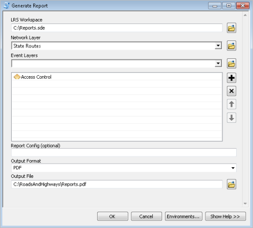 Running the Generate Report tool Running the Generate Report tool